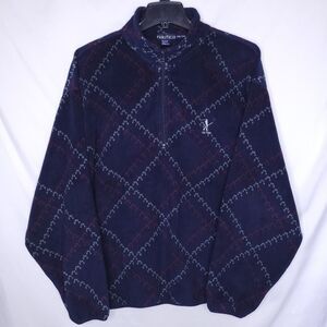Nautica Navy and Burgundy Argyle Jacket